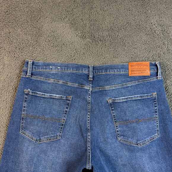 Lucky Brand Jeans Mens 40x32 Blue 410 Athletic Straight Stretch Dark Wash Denim - Picture 8 of 16